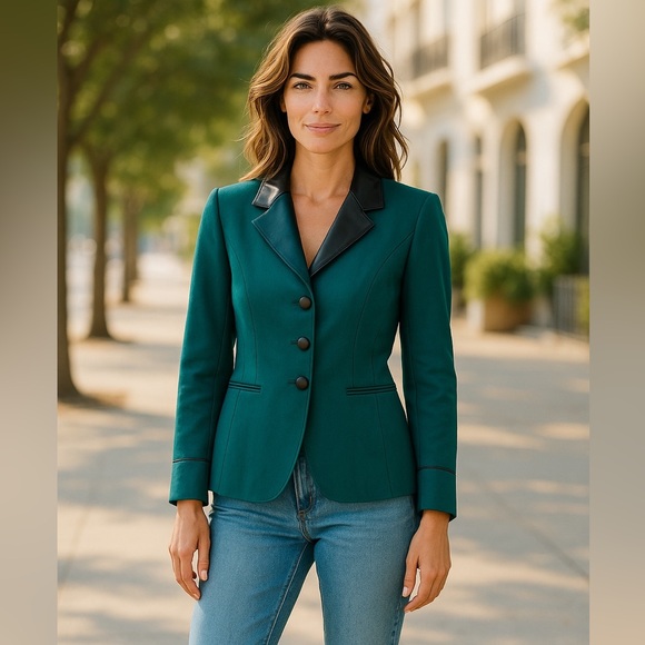 Mid West Garment Co Jackets & Blazers - Vintage Mid West Garment Co Teal Wool Blazer